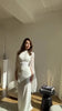 Spring Wine Red Stand Collar Long Sleeve Slim Fit Slit Long Dress Women Elegant Temperament Flowy Gown