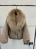Thickened Warm Wool Jacket Goose Down Coat Casual Style Women Outerwear Oversized Fox Fur Collar Down Jacket Female