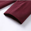 Solid Wine Red Blazer Jacket For Women Elegant Double Breasted Suit Coats Female Lapel Long Sleeve Office Lady Outerwear