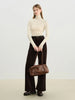 Retro Hong Kong Style Corduroy Flared Pants Women Autumn and Winter Brown Casual Flared Pants