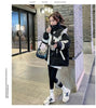 Black Medium Long Parker Cotton Jacket Women's Winter Korean Version Loose Down Cotton Splicing Hooded Coat Warm Top