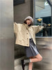 Korea Short Outerwear Woman Casual Loose Lazy Chic Long Sleeve Cotton Blends Windbreaker Coats Thin Thench