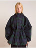Elegant Plaid Hooded Windproof Slim-fit Jacket Adjustable Belt Long Sleeves Versatile Coat Lady Casual Street Outerwear