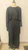 Elegant Crew Neck Pleated Long Dress Women Casual Solid Loose Cloak Sleeve Ruffle Maxi Dresses For Women Spring Autumn Vestidos