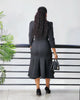 Women's Elegant Polo Collar Office Dress Long Sleeve High Waist Autumn Winter Solid Color Commuting Workwear