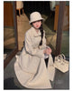 Winter Long Wool & Blends Coat for Women Chic Elegant Womans Clothing Skirted Woolen Overcoat