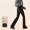 Winter High Waist Flared Pants Women Tummy Control Velvet Bell Bottom Trousers Thick Warm Wide Leg Pants Casual Streetwear Fashi