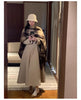 Winter Long Wool & Blends Coat for Women Chic Elegant Womans Clothing Skirted Woolen Overcoat