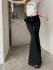 Women Japanese Y2k Streetwear Harajuku Bell Bottoms Denim Pants Long Trousers 2000s Grunge Flare Jeans Female