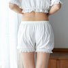 Autumn Winter Warm Lolita Safety Short Pants Women Sweet Chic Plush Bloomers Japanese Y2k Lace Bow Knickers Harajuku Cute Shorts