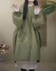 Oversized Diamond Plaid Down Cotton Jacket European Women Coat Long Lightweight Cotton Jacket Winter Parka Coat Female