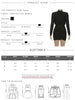 Elegant Shoulder Padded Dress Women Turtleneck Ruched Sexy Classic Office Commute Simple Peach Hip Slim Mini Bodycon