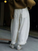 Autumn Winter Lazy Arc Corduroy Wide Leg Pants Women Elastic Waist Loose Casual Comfortable Trousers Female