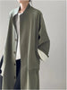 Lazy Loose Stand Up Collar Long Ttrench Coat For Women Spring Autumn Casual British Style Windbreaker Overcoat