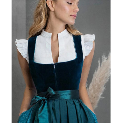 Vintage Hollow Out Maxi VestidosLong Puff Sleeve Dress Women Autumn WaitedRobe Stand Collar Button Dresses