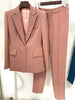 High Street S/S Career Designer Suit Set Women's Elegant Single Button Diamonds Beaded Blazer Pants Suit