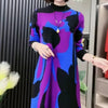 Women's Autumn and Winter Woolen Dress with Knee Length Matching Long Skirt Plus Size Slim Loose Versatile Warm Dress