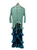 French Irregular Women's Pleated Dress O-neck Tie Three Quarter Sleeve Temperament Cake Dresses Spring 2DE172