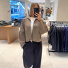 Casual Solid Loose Knit Coat Women All-match Lapel Zippers Full Sleeve Lady Coats Female Autumn Winter Lady Outwears