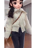 Autumn Winter Women Fake Two Pieces Padded Jacket Turn-down Collar Crop Down Jacket Korean Thick Parkas Outwears Designer