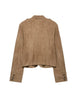 Women Slim Jacket Stand Collar Double Breasted Metal Button Decor Zip Front Cropped Outerwear Autumn Female Clothing