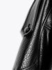 Women's Autumn Standing Collar Leather Jackets Windproof Loose Fold Coats Vintage Style High Street Outdoors Clothes