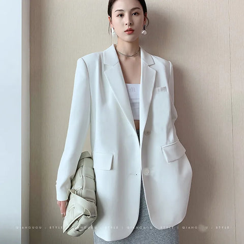Spring Women's Loose Suit Jacket Loose Casual Design Street Style Long Sleeve Office Blazers for Women