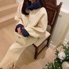 Solid Wool Coat Women Casual Hooded Y2k Loose Zipper Blends Cardigan Full Sleeved Thick Warm Outwear Jackets Autumn Winter