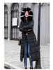 Female Winter Over Knee Loose Large Fur Collar Hooded Warm Thick Parkas Long Down Cotton Plus Size Parkas Coat Women Padded Coat