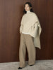 Winter Korean style slanted collar irregular wool double-sided woolen coat silhouette warm jacket for women
