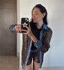 Sequin Loose Pants Two Piece Sets Women Patchwork Long Sleeve Shirt And Trouser Female Elegant Long Pants 2 Piece Sets