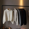 Korean Women's Knitted Sweater Double Zipper Stand Collar Coat Autumn Winter Casual Versatile Loose Cardigan Tops 3XL