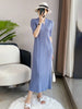 Pleated Long Sleeve V-neck Dress Women Spring Korean Designer Casual Black Dresses Elegant Aesthetic Clothes
