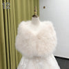 Real Ostrich Feather Wedding Shawl Women Winter Fur Wrap Cape Scarf Fluffy Feather Bridal Shrug Party Stoles Bride Cape Cloak