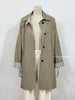 Retro Patchwork Stripes Women's Mid-Length Polo Collar Single-Button Coat Spring Korean Style Oversize Coats