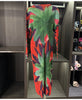 Pleated Floral Printting Women's Dress Autumn Long Sleeve Elastic Casual Famale Clothing 2DB4652