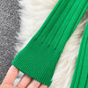 Turtleneck Sexy Wrap Hips Knitted Dresses Women Autumn Winter Long Sleeve Bodycon Sweater Dress with Belt