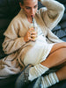 Soft Knitted Set Women Autumn Winter Casual Long Sweater Cardigan with Belt & Vest Midi Dresses Solid Tracksuit