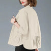 Single-breasted Solid Color Jackets Tops Female Spring All-match Loose Casual Long Sleeve Pockets Coats Women's Clothing