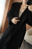 Mid-Length Autumn and Winter Hooded Double Sided Cotton Cashmere Coat Female 100% Wool Loose Thick Woolen Coat