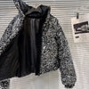 Winter Heavy Industry Colorful Sequin Stand Collar Warm Jacket For Women Cotton-padded Coat 11A07258