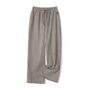 Women Loose Plaid Pants Casual Loose Elastic Straight Wide Leg Trousers with Pockets for Work Office Streetwear