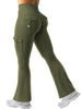 Essential Women's Fitness Pants: High-Waisted Flared Workout Pants with Pockets, Shaping and Tummy-Control Fitness Pants
