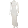 Women's Sweetheart Long Dress Asymmetric Temperament Slim Package Hip Simple Tie Dresses