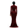 Spring Autumn Women Long Sleeve Velvet Solid Color Diamond Party Evening Long Maxi Dress Dashiki Africa Clothing