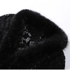 Street Faux Fur Lace Spliced Women's Jacket Black Slim Waist Lapel Long Sleeve Sexy Jackets Y2K Autumn Lady Coats