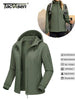 Womens Fleece Lined Softshell Jacket Waterproof Hiking Coat with Hood Thumbholes Lightweight Windproof Full Zip Jacket