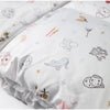 Women's Floral Print Hooded Puffer Jacket with Bow Decor Cute Oversized Winter Warm Coat Loose Casual Feminine Outerwear