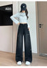Womens Fleece Lined Jeans Loose Wide Leg Casual Slim Fit Denim Pants Comfortable Y2K Jeans Baggy Jeans Woman Clothing Jeans Y2K
