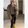 Retro Crocodile Pattern Short Women's Leather Jacket High Collar Zipper Loose Long Sleeve Jackets Lady Street Daily Wear
